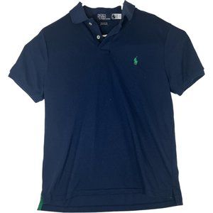 Polo Ralph Lauren Polo Shirt Mens Large L Blue Custom Slim Fit Short Sleeve Polo